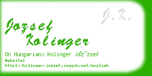 jozsef kolinger business card